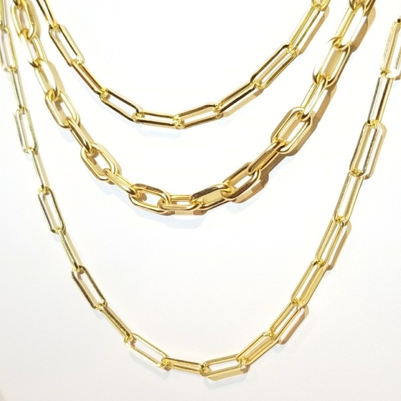 Modern Matte Gold Paperclip Chain Necklaces NEW - Picture 8 of 12